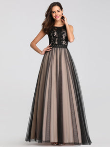 Maxi Long Prom Dresses with Mesh EZ