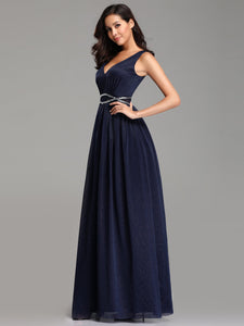 Maxi Long Prom Dresses with Diamond Belt EZ