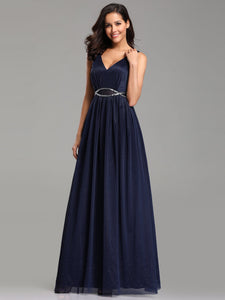 Maxi Long Prom Dresses with Diamond Belt EZ