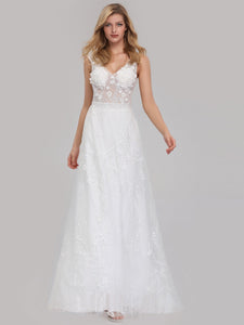 Floral Lace Print Wedding Dresses for  EZ