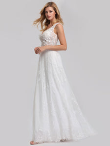 Floral Lace Print Wedding Dresses for  EZ