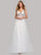 V-Neck See-through Flower Decorated Floor-Length Wedding Dresses EZ