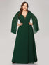 Floor Length Mother evening Dress with long sleeves EZ