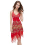 Flowing Red Lace Cocktail Dress HE