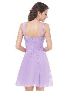 Ruffles Padded Chiffon Bridesmaid Dress HE