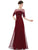 Burgundy Half Sleeves Maxi Dress Party Dress HE