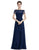 Strless Navy Blue Long Evening Party Maxi Dress HE