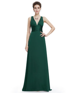 Green Sexy V-neck Evening Dress HE