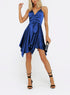 Sexy Straps Irregular Wrap Party Dress with Belt