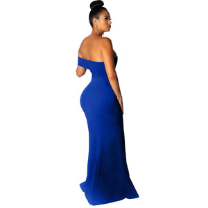 Sexy Strapless Slit Mermaid Evening Dress