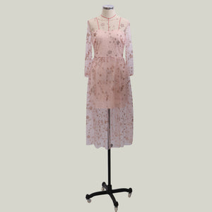 Pink Applique Cocktail Dress