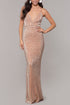 Sequins Deep-V Straps Evening Dress