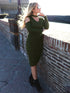 Long Sleeve Cold Shoulder Knit Dress