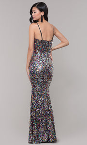 Sexy Straps Sequins Colorful Mermaid Evening Dress