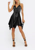 Sexy Straps Irregular Wrap Party Dress with Belt