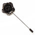 Metallic Coal Rose Lapel Pin