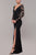 Deep-V Sexy Slit Mermard Evening Dress with Lace Sleeves