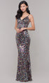 Sexy Straps Sequins Colorful Mermaid Evening Dress