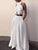 White Open Back Sexy Halter Evening Dress