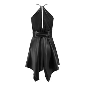 Sexy Straps Irregular Wrap Party Dress with Belt