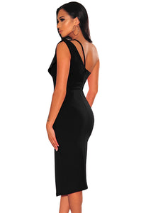 Sheer One Shoulder Slit Party Dress