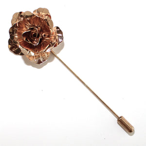 Metallic Gold Rose Lapel Pin