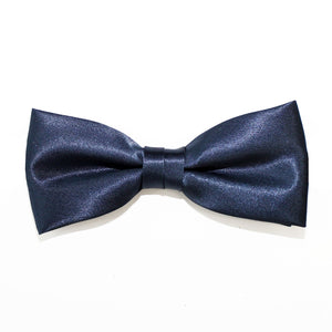 Navy Satin Bow Tie